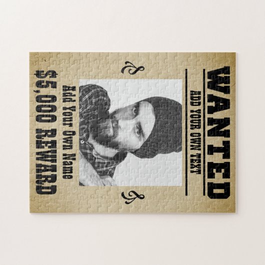 Fügen Sie IHR eigenes Portrait Spaß Wild West gewo Puzzle (Horizontal)