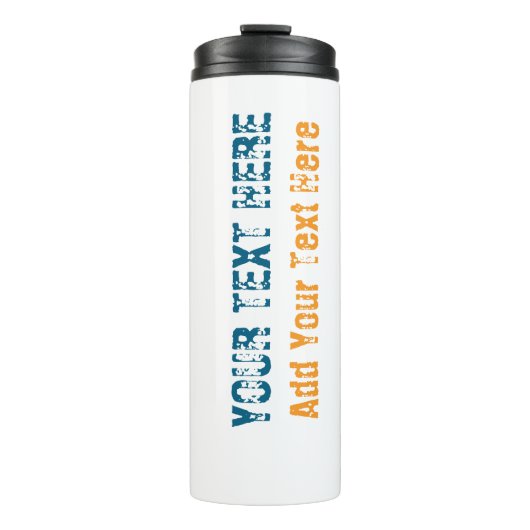 Fügen Sie Ihr eigenes Textslogan Minimalistisch Mo Thermosbecher (Vorderseite)