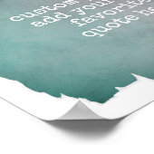 Fügen Sie Ihr eigenes Zitat Poster aquamarin blaue (Ecke)