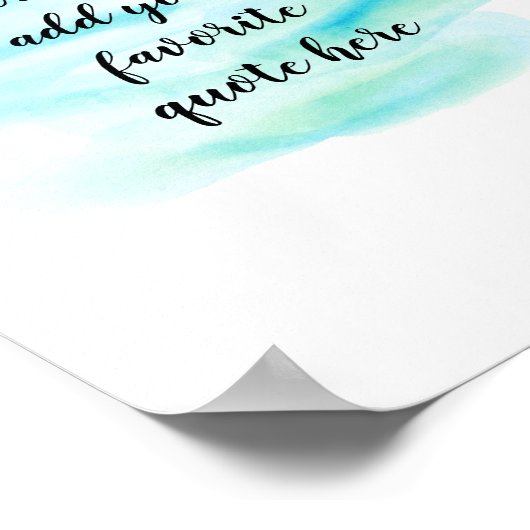 Fügen Sie Ihr eigenes Zitat Poster Aquarelldesign (Ecke)