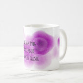fügen Sie Ihr eigenes Zitat rosa und lila Aquarell Kaffeetasse (VorderseiteRechts)