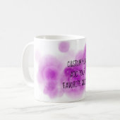 fügen Sie Ihr eigenes Zitat rosa und lila Aquarell Kaffeetasse (Vorderseite Links)