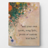 Fügen Sie Ihr eigenes Zitat Vintag florale Plaque Fotoplatte (Vorderseite)