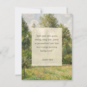 Fügen Sie Ihr eigenes Zitat Vintage-Landschaftsmal Postkarte