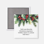 Fügen Sie Ihr eigenes Zitat Weihnachten botanische Magnet (Vorderseite/Rückseite)