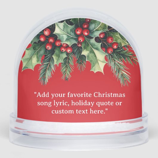 Fügen Sie Ihr eigenes Zitat Weihnachten botanische Schneekugeln (Vorderseite)