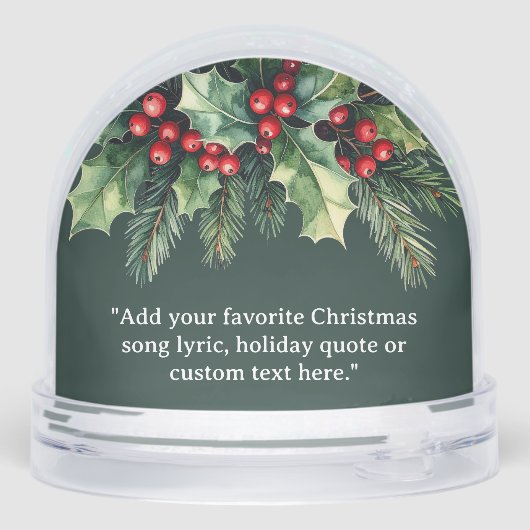 Fügen Sie Ihr eigenes Zitat Weihnachten botanische Schneekugeln (Rückseite)