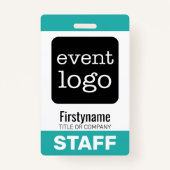 Fügen Sie Ihr Event-Logo mit Vorname hinzu - STAFF Ausweis (Vorderseite)