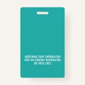 Fügen Sie Ihr Event-Logo mit Vorname hinzu - STAFF Ausweis (Rückseite)