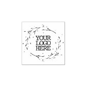 Fügen Sie Ihr Firmenlogo Botanische Blätter Kränz  Gummistempel (Prägung)