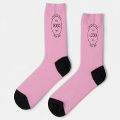 Fügen Sie Ihr Firmenlogo Geschäftsshop-Logo hellro Socken (Linkes Detail)
