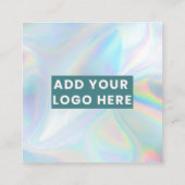Fügen Sie Ihr Firmenlogo und QR Code DIY Holograph Quadratische Visitenkarte (Rückseite)