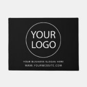 Fügen Sie Ihr Firmenlogo und Text Schwarz-weiß hin Fußmatte (Vorderseite)