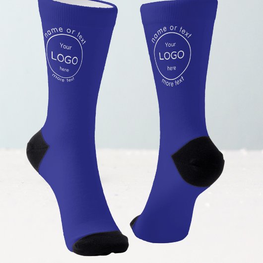 Fügen Sie Ihr Firmenshop Logo blau hinzu Socken