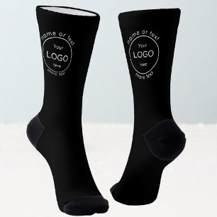 Fügen Sie Ihr Firmenshop Logo schwarz hinzu Socken