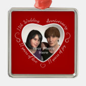 Fügen Sie Ihr Foto 11 Jahre Ehe hinzu Silbernes Ornament (Vorne)