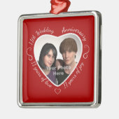 Fügen Sie Ihr Foto 11 Jahre Ehe hinzu Silbernes Ornament (Links)