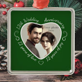 Fügen Sie Ihr Foto 12 Jahre Ehe hinzu Silbernes Ornament