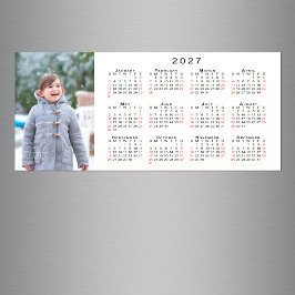 Fügen Sie Ihr Foto 2027 Kalender Weißer Magnet