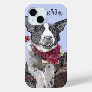 Fügen Sie Ihr Foto Border Collie Heeler Dog Monogr Case-Mate iPhone Hülle
