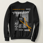 Fügen Sie Ihr Foto Coole Stadtstraße tragen Schwar Sweatshirt (Design Rückseite)