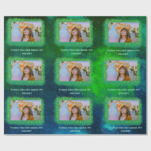 Fügen Sie Ihr Foto Dankbarkeit Galaxy Wrapping Pap Geschenkpapier