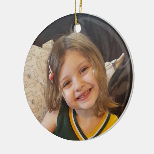 Fügen Sie Ihr Foto diesem Personalisiert hinzu Keramik Ornament (Links)