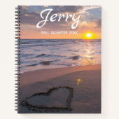 Fügen Sie IHR Foto(e) Name Ocean Sunset Notebook h Notizblock (Vorderseite)
