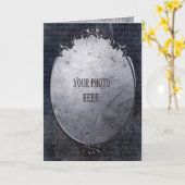 Fügen Sie Ihr Foto Gothic Cobwebs verzierte Rahmen Karte (Gelbe Blume)