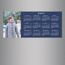 Fügen Sie Ihr Foto hinzu 2027 Kalender Navy Blau M