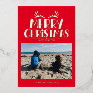 FÜGEN SIE IHR FOTO HINZU Frohe Weihnachten und e Folien Feiertagskarte
