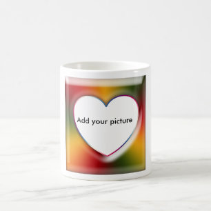Fügen Sie Ihr Foto hinzu, Herzform Kaffeetasse
