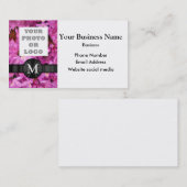 Fügen Sie Ihr Foto-Logo hübsche rosa Blume Visitenkarte (Vorne/Hinten)