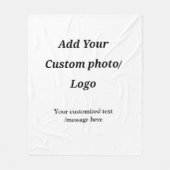 Fügen Sie Ihr Foto-Logo individuell Ihren Text mod Fleecedecke (Vorderseite)