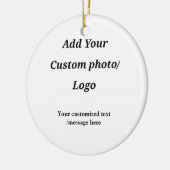 Fügen Sie Ihr Foto-Logo individuell Ihren Text mod Keramik Ornament (Links)