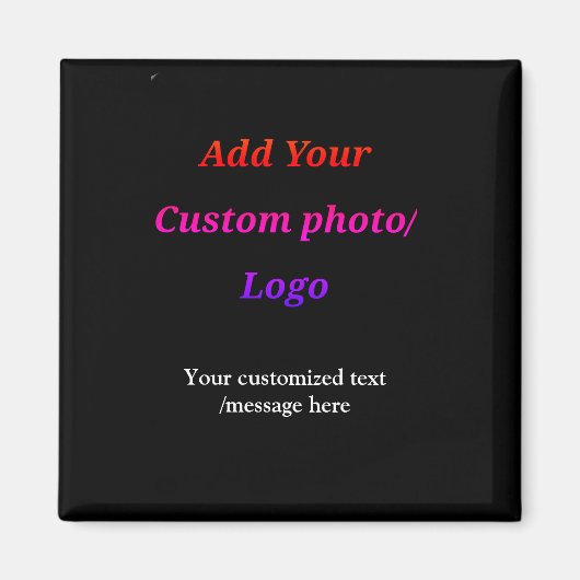 Fügen Sie Ihr Foto-Logo individuell Ihren Text mod Magnet (Vorne)