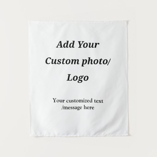Fügen Sie Ihr Foto-Logo individuell Ihren Text mod Wandteppich (Vorderseite)