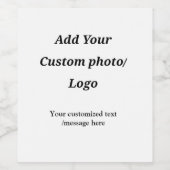 Fügen Sie Ihr Foto-Logo individuell Ihren Text mod Weinetikett (Einzelnes Label)