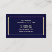 Fügen Sie Ihr Foto Luxus gequilt moderne Marine & Visitenkarte (Rückseite)