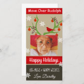 Fügen Sie Ihr Foto "Move Over Rudolph" Weihnachten (Vorne/Hinten)