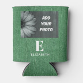Fügen Sie Ihr Foto oder Logo hinzu, grüner Denim-D Dosenkühler (Vorderseite)