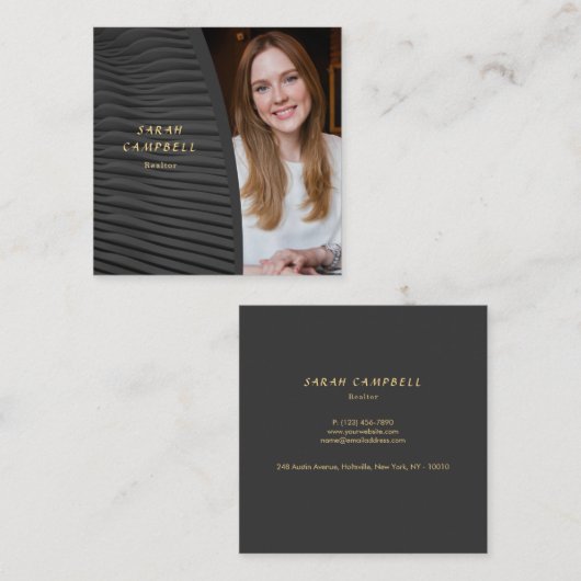 Fügen Sie Ihr Foto Real Anwesen Consultant hinzu Quadratische Visitenkarte (Vorne/Hinten)
