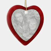 Fügen Sie Ihr Foto Red Textures Heart Ornament (Rechts)