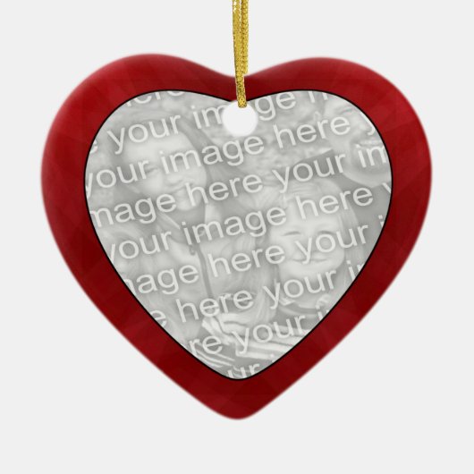 Fügen Sie Ihr Foto Red Textures Heart Ornament (Vorne)