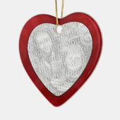 Fügen Sie Ihr Foto Red Textures Heart Ornament (Links)