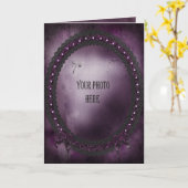 Fügen Sie Ihr Foto romantische lila Gotik Rahmen Karte (Gelbe Blume)