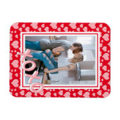 Fügen Sie Ihr Foto Romantische Rosa Herzen XOXO Magnet (Horizontal)