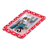 Fügen Sie Ihr Foto Romantische Rosa Herzen XOXO Magnet (Linke Seite)