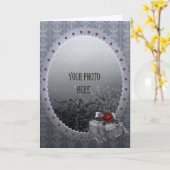 Fügen Sie Ihr Foto romantische verziert Gotik Rahm Karte (Gelbe Blume)