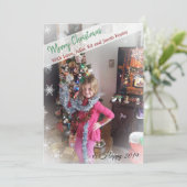 Fügen Sie Ihr Foto Snowflakes Vignette Edges Weihn Einladung (Stehend Vorderseite)